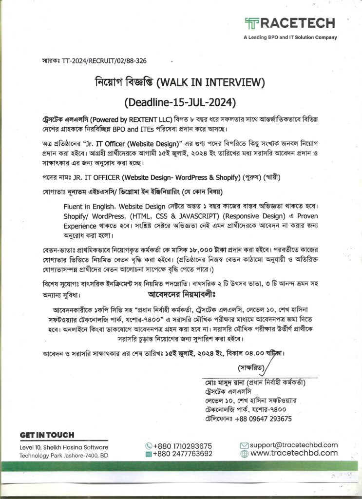 Jr. IT Officer (Website Design)
